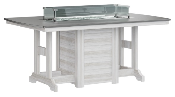 Berlin Gardens Garden Classic 44"x72" Hammered Rectangular FIRE Table Bar Height (Natural Finish)